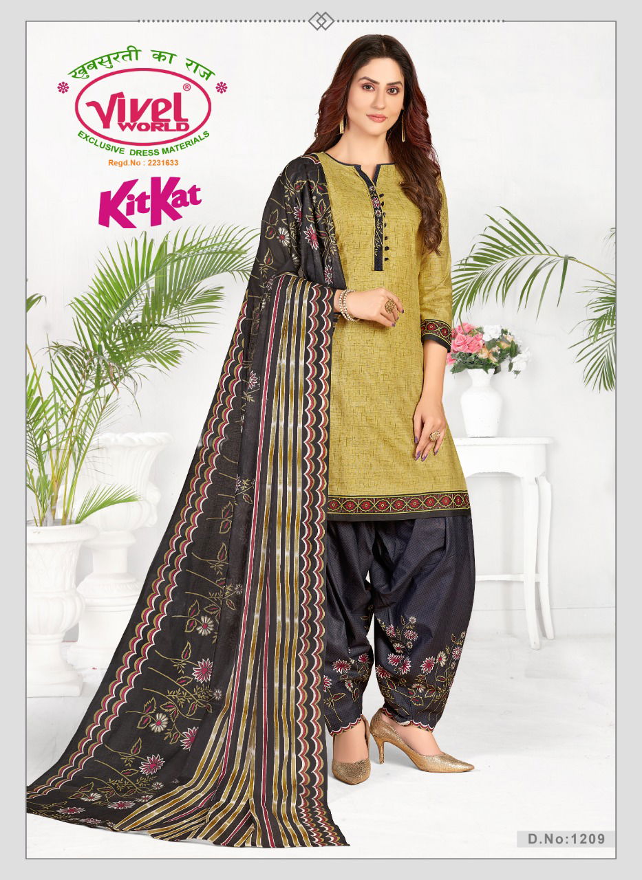 Vivel Kitkat Casual Daily Wear Cotton Printed Dress Material Collection